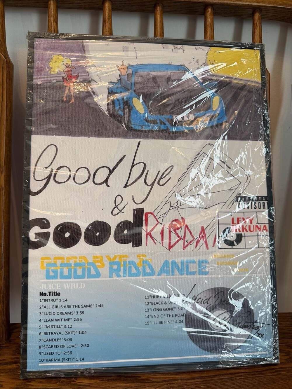 Juice WRLD Goodbye & Good Riddance Album Cover Framed Canvas Poster Wall Art